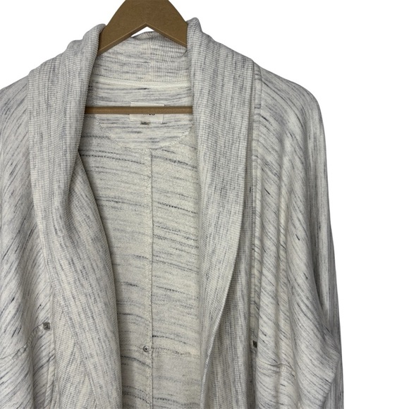 WILFRED Open Front Drape Cocoon Cardigan Sweater | Gray Marled | Medium - Picture 3 of 9